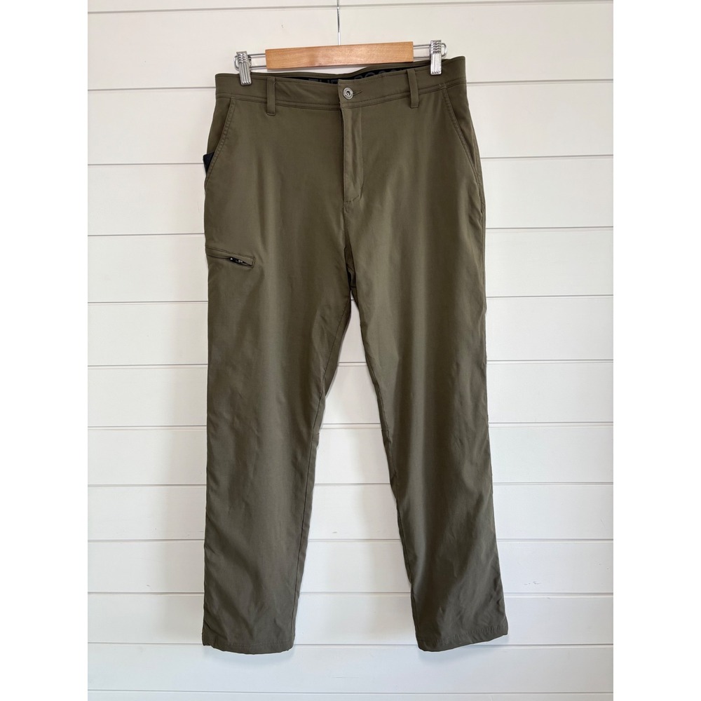 Gerry Mens Fleece Lined Hiking Pants Olive Green 32x32 Outdoor Adventure Stretch